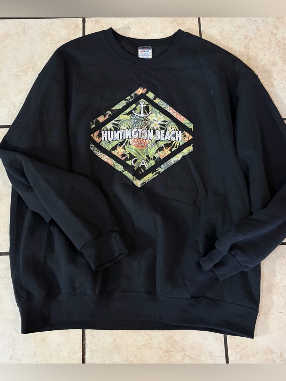 Jerzees Huntington Beach Tropical Crewneck Adult Sz XL
